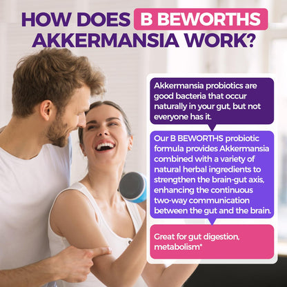 B BEWORTHS Akkermansia Probiotics with Berberine – 60 Capsules