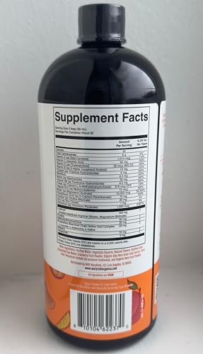 MaryRuth Organics Liquid Multivitamin + Hair Growth with Lustriva – Thicker Hair, Smoother Skin | Biotin 10000mcg | 30 Fl Oz