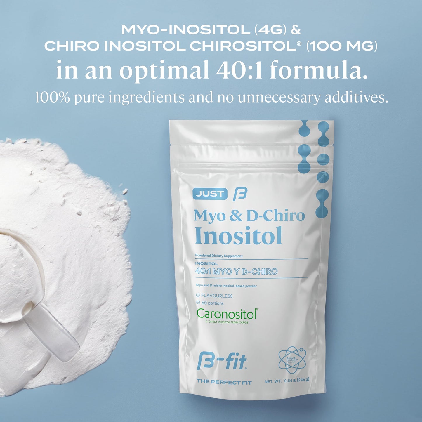 B-FIT B Inositol Supplement for Women – Myo & D-Chiro Inositol 40:1, 60 Servings, 2-Month Supply