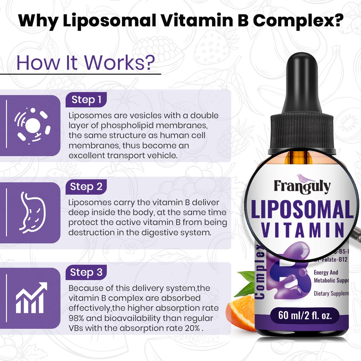 Franguly Liposomal Vitamin B Complex Liquid | High Absorption B-Complex