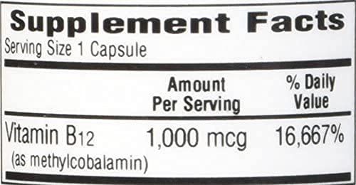 Vitamin B12 Methylcobalamin 1000 mcg – 100 Capsules