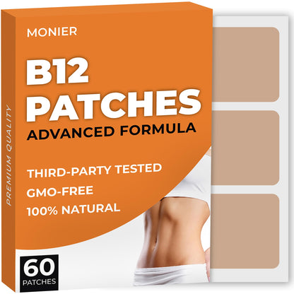 B12 Patches (Pack of 60) – 100% Natural Energy, Focus & Body Support