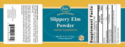 Baar Slippery Elm Powder, 4 Oz | Pure Inner Bark, Not an Extract