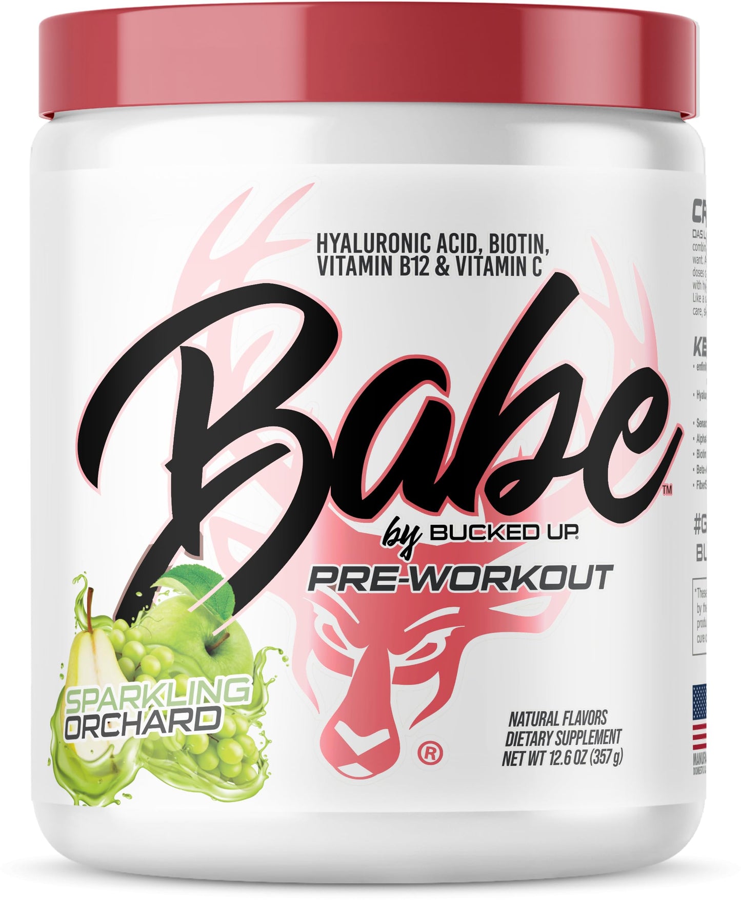 Babe Pre Workout Powder for Women | Sparkling Orchard | 30 Servings | 12.6 oz