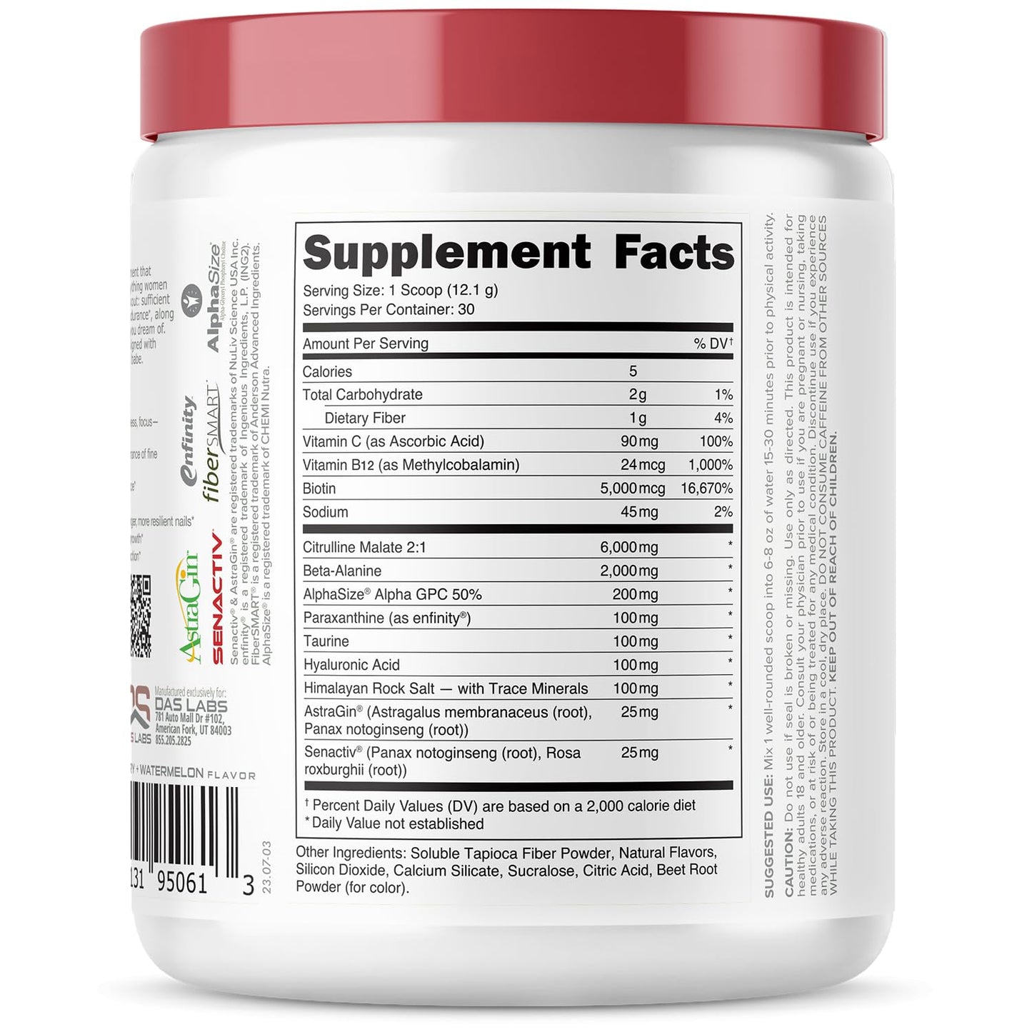 Bucked Up Babe Pre-Workout for Women – Watermelon Splash | 30 Servings | 12.8 oz