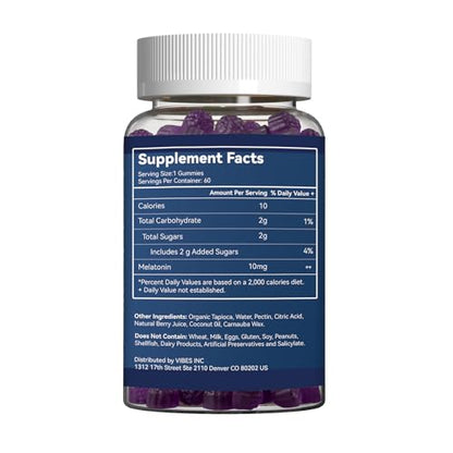 Babivek Melatonin Gummies 10mg – Sleep Support, Berry Flavor, 60 Count