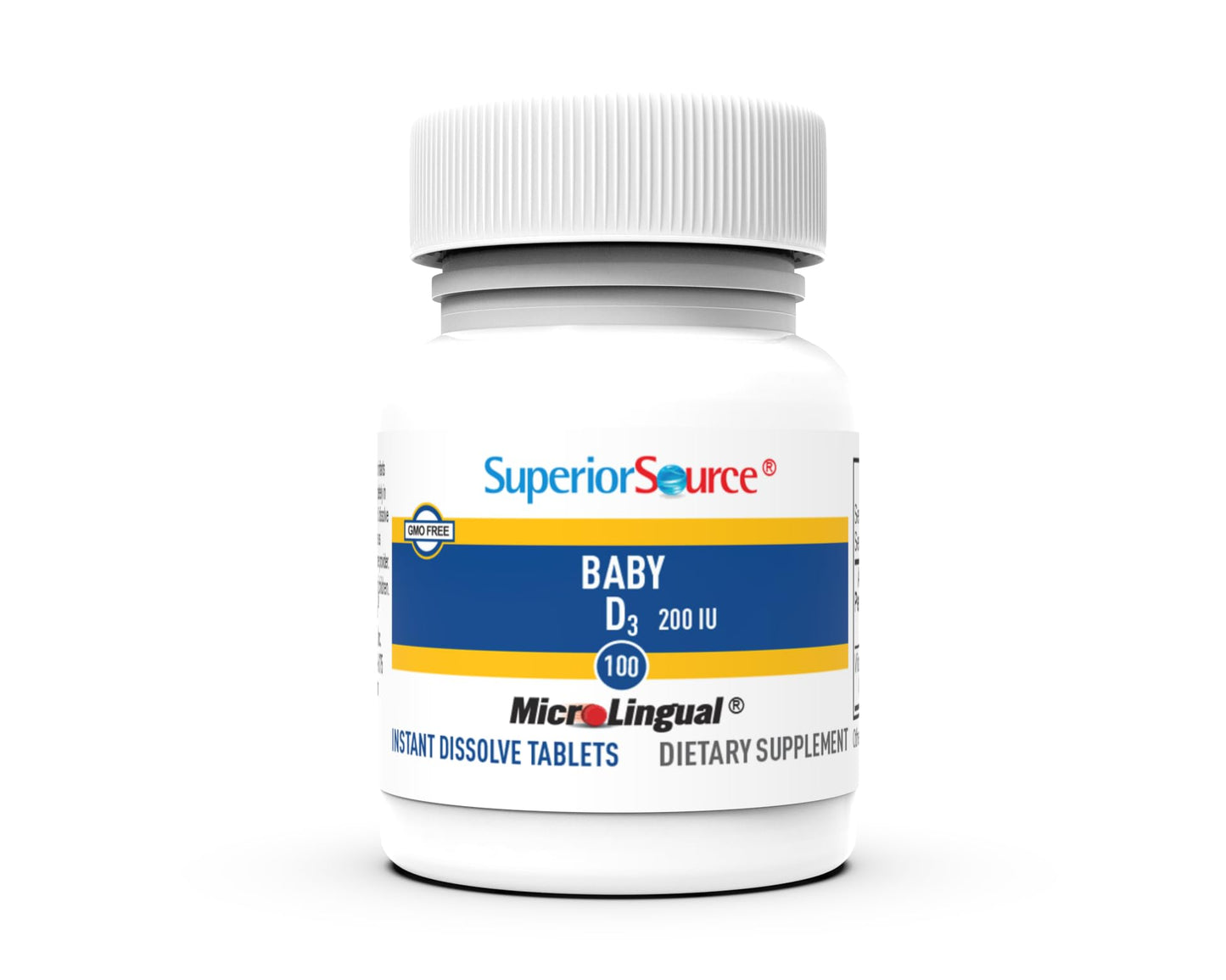 Superior Source Baby D3 Vitamin - Immune Support | Instant MicroLingual Tablets
