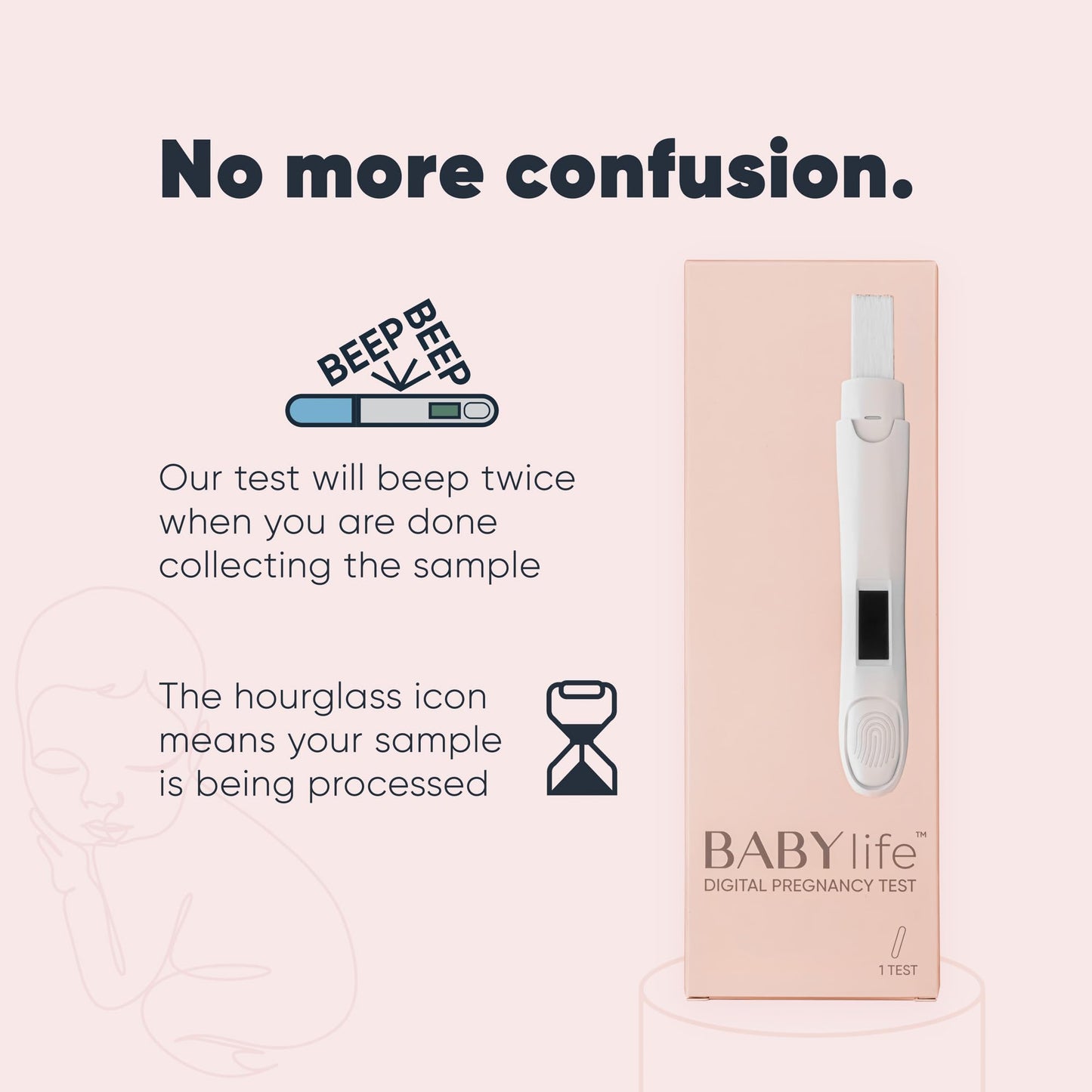 Baby Life Digital Pregnancy Test - Fast & Accurate Urine Detection - 1 Count