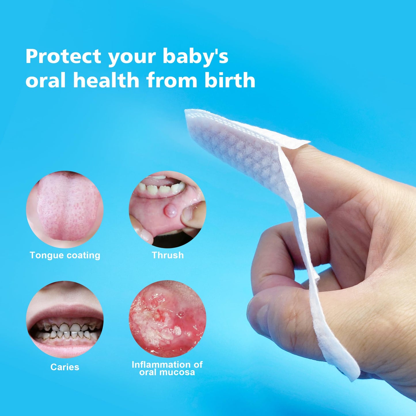 BabyPearl 102PCS Baby Tongue Cleaner – Disposable Newborn Finger Toothbrush for 0-36 Months