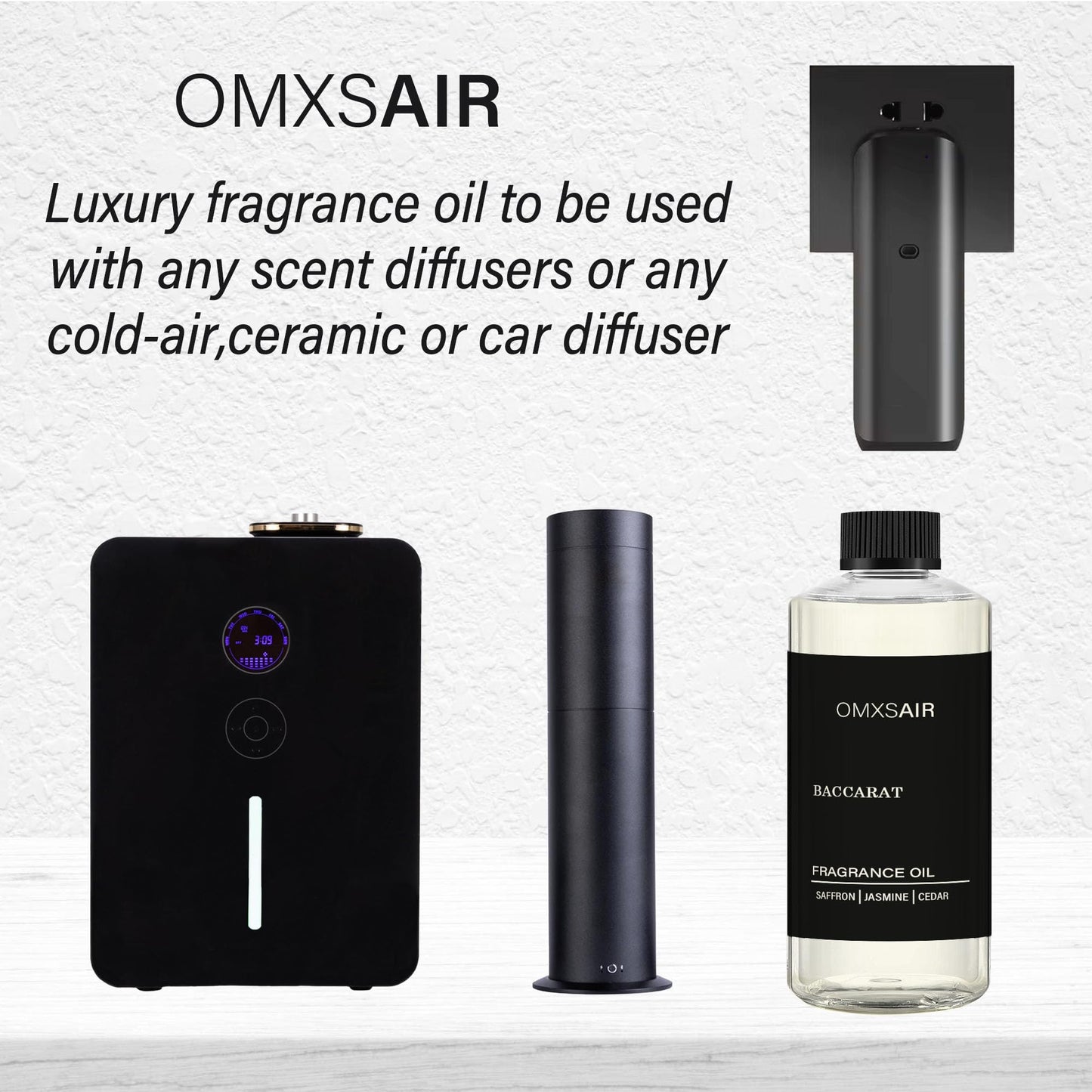 Baccarat Hotel Diffuser Oil 17.6 fl oz (500ml) – Luxury Scented Diffuser Oil, Saffron, Cedar & Ambergris