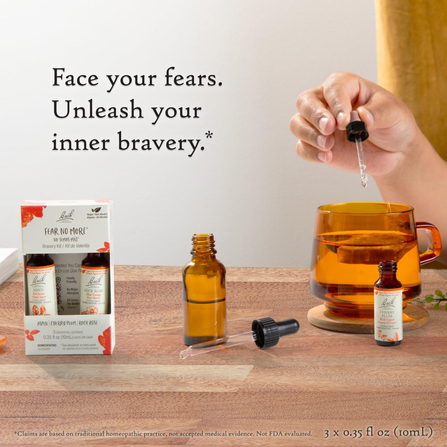 Bach Original Flower Remedies – Fear No More Trio Kit (Non-Alcohol, Vegan) 3 x 10mL