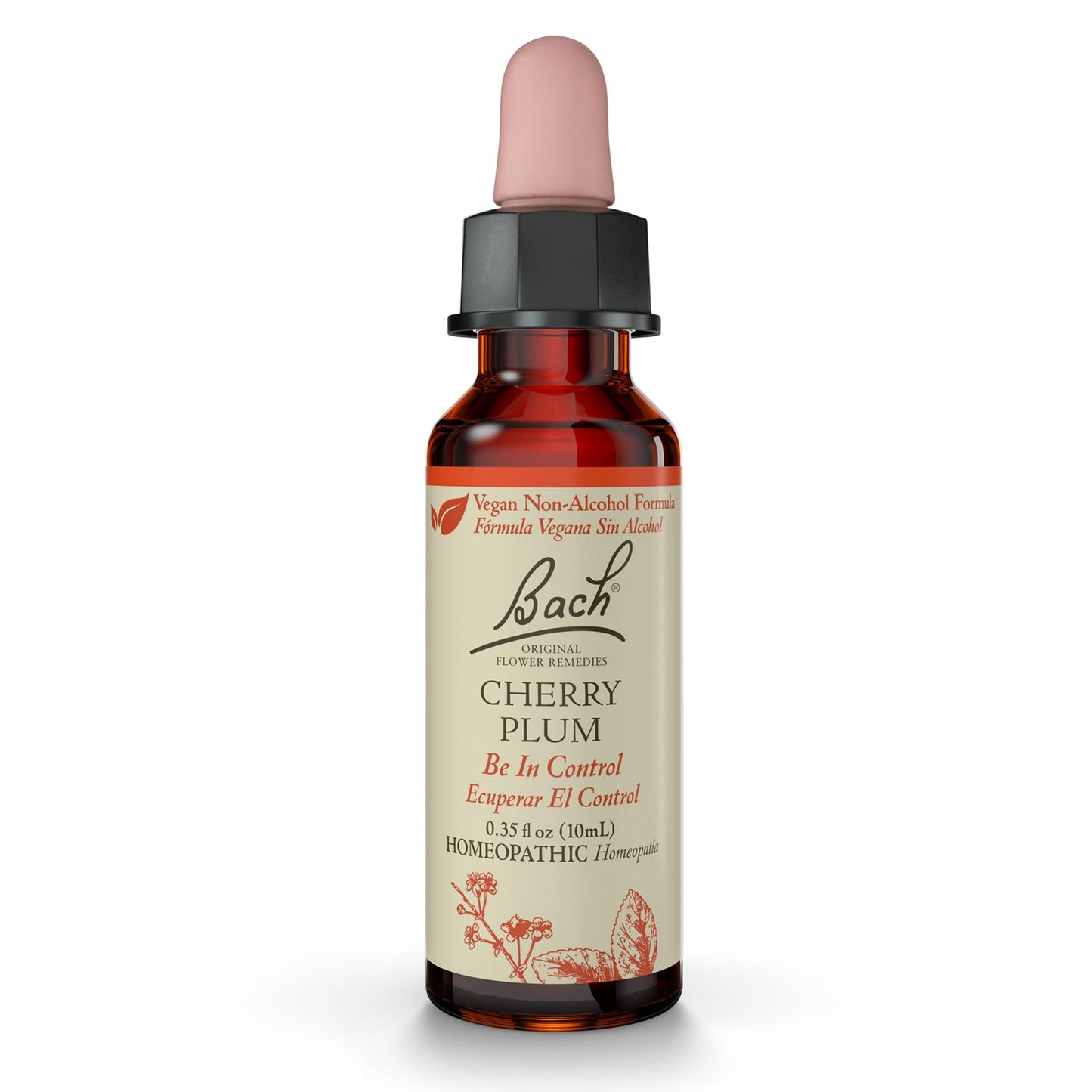 Bach Cherry Plum Non-Alcohol Formula - Be in Control | Natural Flower Remedies 10mL Dropper