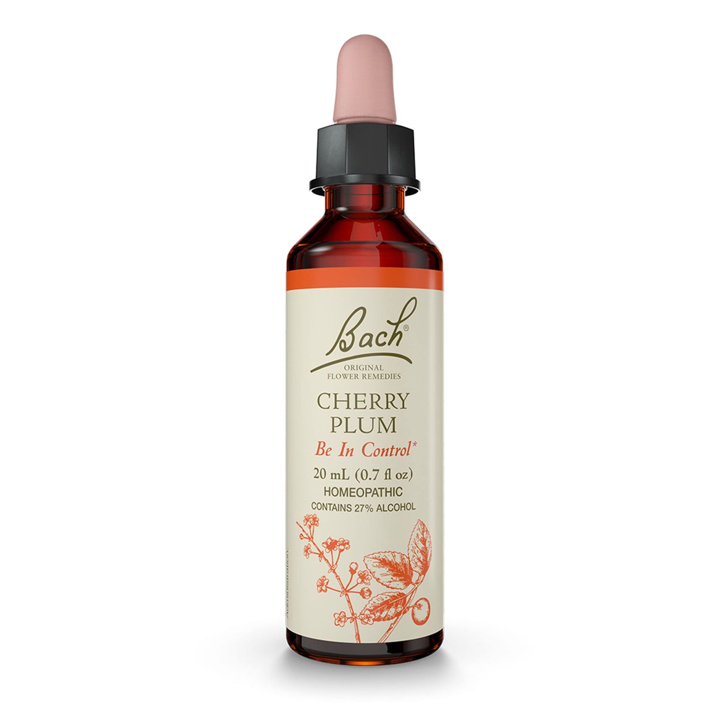 Bach Cherry Plum Original Flower Remedy – Be in Control, 20mL Dropper, Vegan