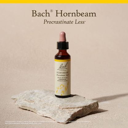 Bach Hornbeam Procrastinate Less – Natural Flower Remedy | 20mL Dropper | Vegan, Gluten Free