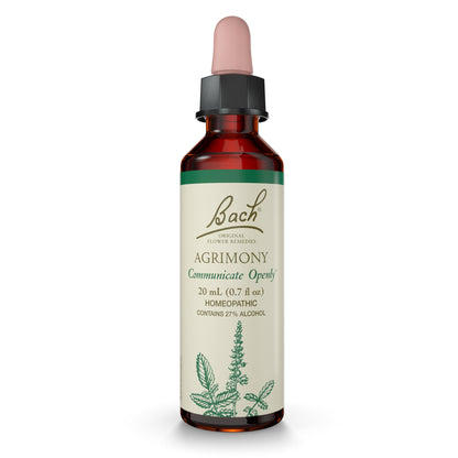 Bach Agrimony Original Flower Remedies - Communicate Openly, 20mL Dropper, Vegan