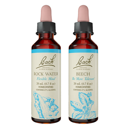 Bach Original Flower Remedies 2-Pack – Beech & Rock Water (Have Tolerance), 20mL Dropper x2 – Vegan