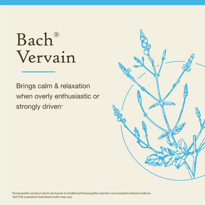 Bach Original Flower Remedies Vervain – Relax & Calm (20mL Dropper)