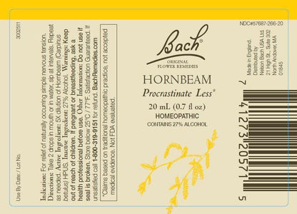 Bach Original Flower Remedies 2-Pack Be Mentally Alert – Olive & Hornbeam, 20mL Dropper (Vegan)