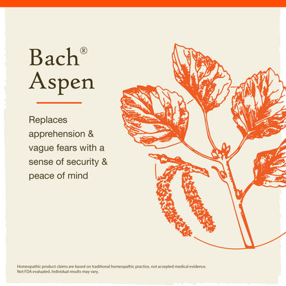 Bach Aspen Original Flower Remedy – Feel Secure, Emotional Balance (20mL)