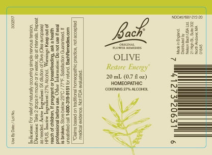 Bach Original Flower Remedies 2-Pack Be Mentally Alert – Olive & Hornbeam, 20mL Dropper (Vegan)
