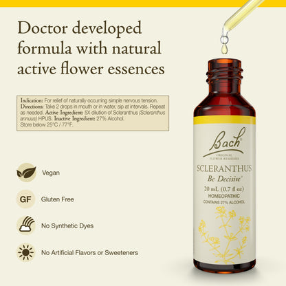 Bach Scleranthus Original Flower Remedy – Be Decisive | 20mL Dropper
