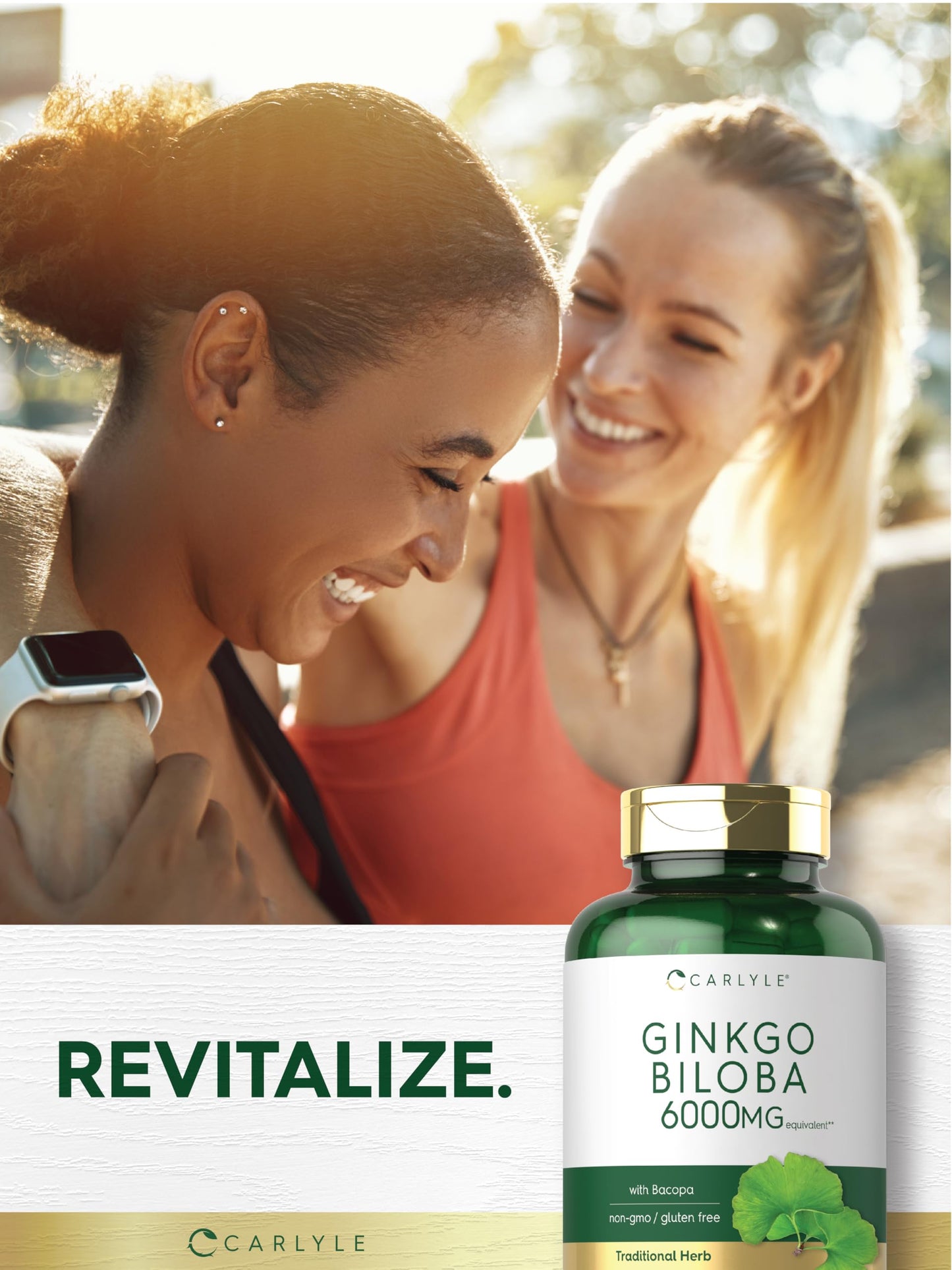 Carlyle Ginkgo Biloba Pills – 6000mg per Serving | 200 Capsules | Bacopa Extract | Extra Strength, Non-GMO & Gluten Free