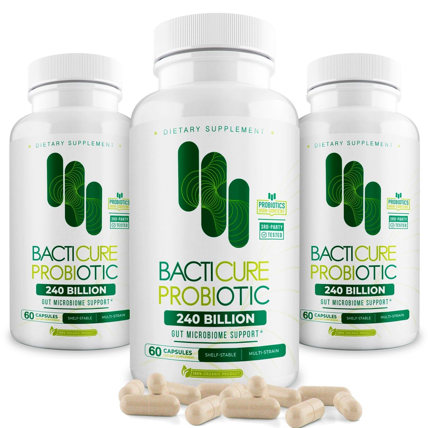 Bacticure Probiotic 180 Capsules | High-CFU Probiotics for Digestive Health, Vaginal Wellness & Immune Support