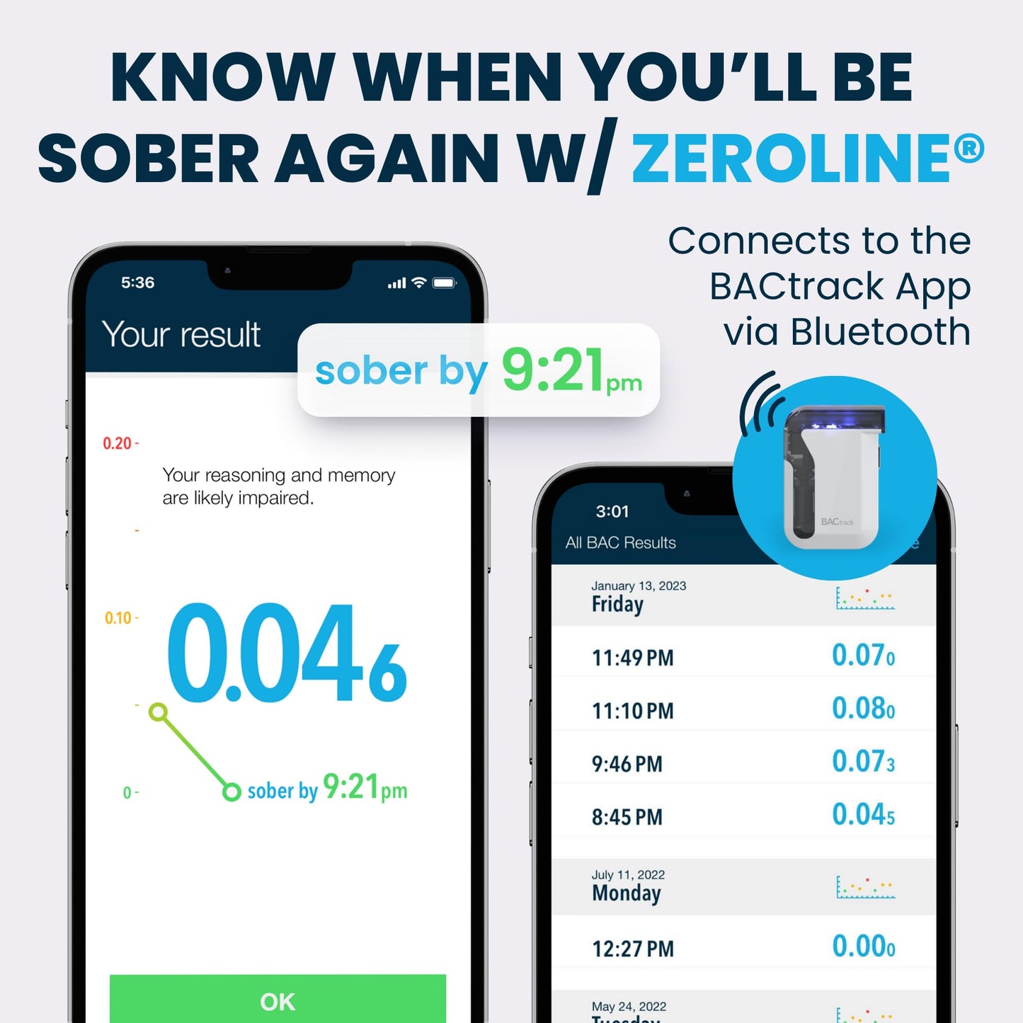 BACtrack Mobile Breathalyzer (2 Pack) – Pro-Grade Accuracy, Smartphone Connectivity & HealthKit