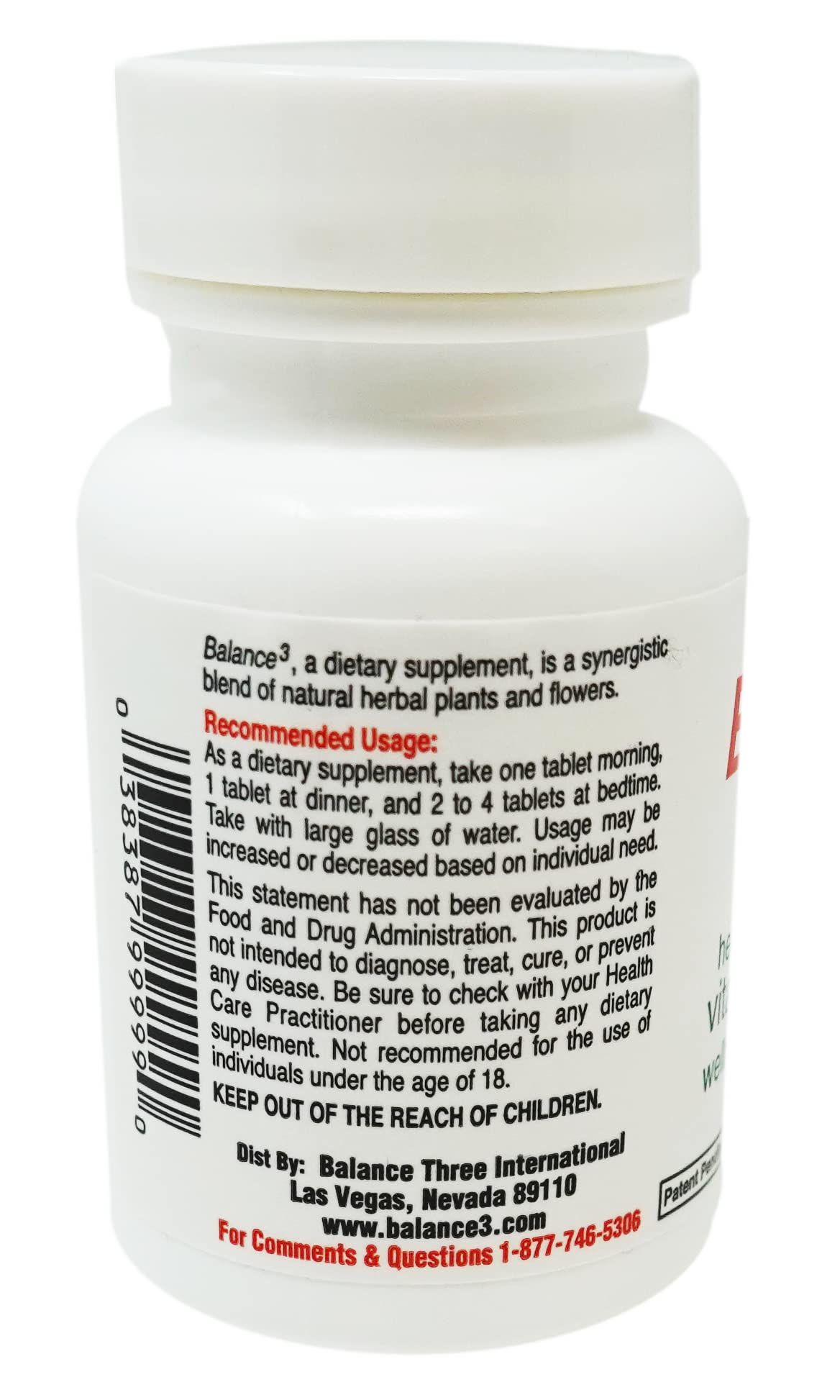 Balance 3 - Panda Products, 100 Tablets, Herbal Formula