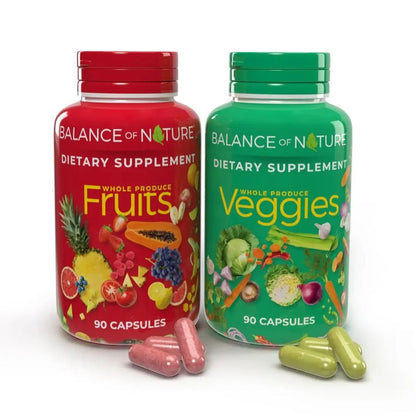 Balance of Nature Fruits & Veggies Supplements – 90 Fruits & 90 Veggies Capsules Set