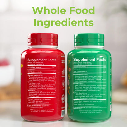 Balance of Nature Fruits & Veggies Supplements – Whole Fruit & Vegetable Capsules, 2 Sets (90/90)