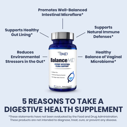 BalanceMD Vaginal Probiotics – 1MD Nutrition | Oregano & Caprylic Acid with Lactobacillus | 120 Capsules