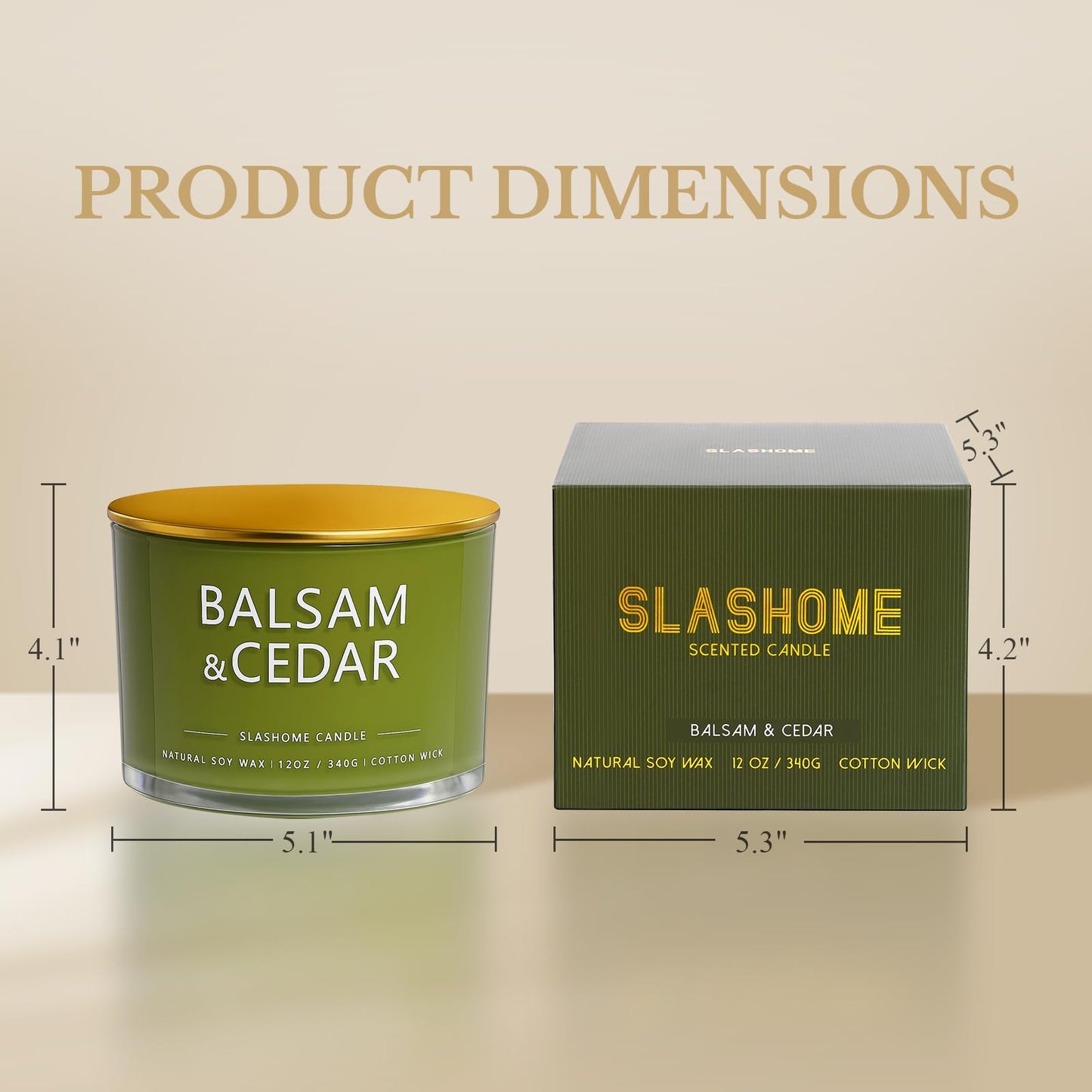 Balsam Cedar Candle – 12oz Soy 3-Wick, 60+ Hour Burn | Luxury Holiday Gift