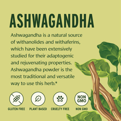 Banyan Botanicals Ashwagandha Powder – Organic, Non-GMO, 1lb