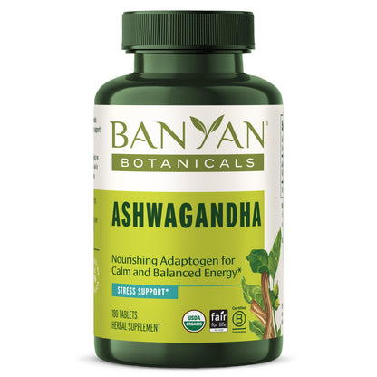 Banyan Botanicals Ashwagandha Tablets – Organic Ashwagandha Root, Non-GMO, Vegan – 180 Tablets