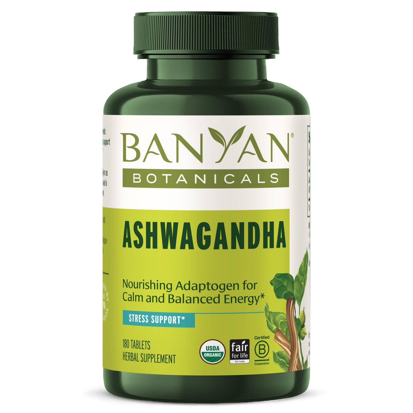 Banyan Botanicals Ashwagandha Tablets – Organic Ashwagandha Root, Non-GMO, Vegan – 180 Tablets