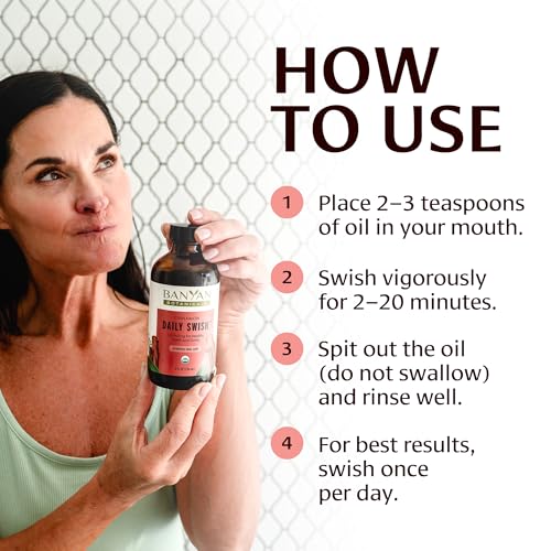 Banyan Botanicals Cinnamon Daily Swish – Organic Ayurvedic Oil Pulling Oil for Fresh Breath | 2 oz
