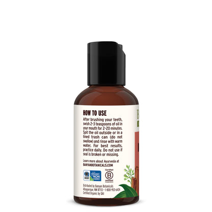 Banyan Botanicals Cinnamon Daily Swish – Organic Ayurvedic Oil Pulling Oil for Fresh Breath | 2 oz