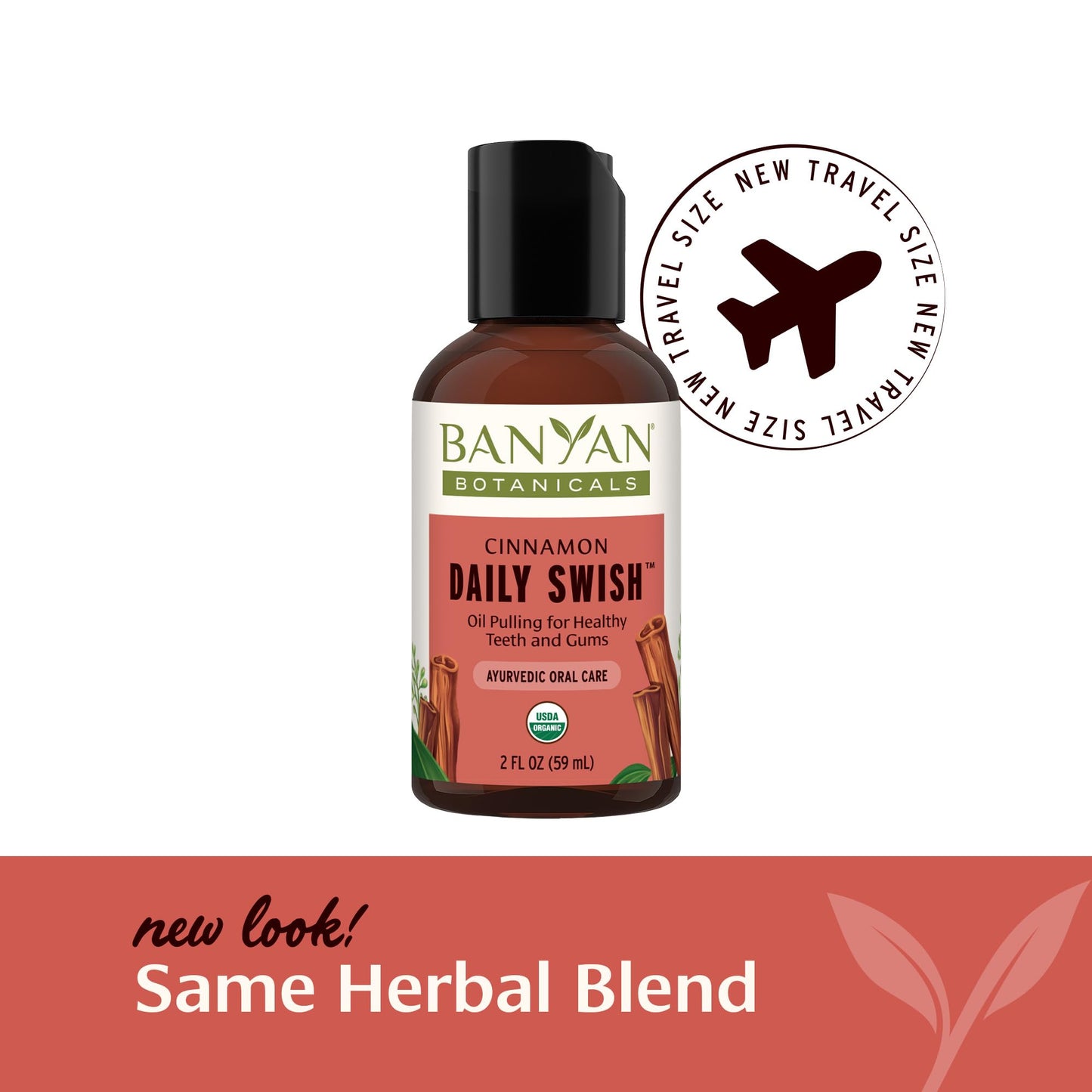 Banyan Botanicals Cinnamon Daily Swish – Organic Ayurvedic Oil Pulling Oil for Fresh Breath | 2 oz
