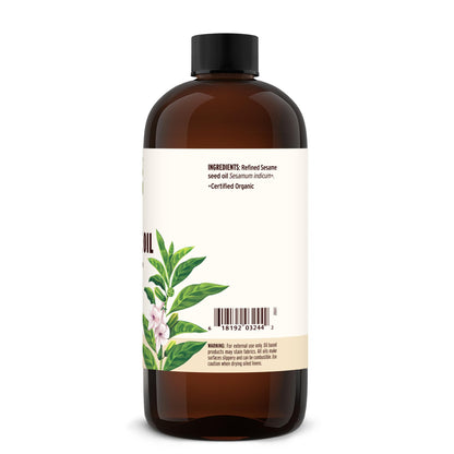 Banyan Botanicals Sesame Oil – Organic Refined 16 oz for Skin, Hair & Massage