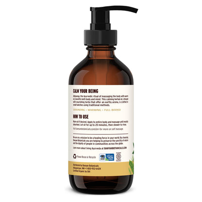 Banyan Botanicals Vata Massage Oil – Organic Ayurvedic Abhyanga Oil (8 oz)