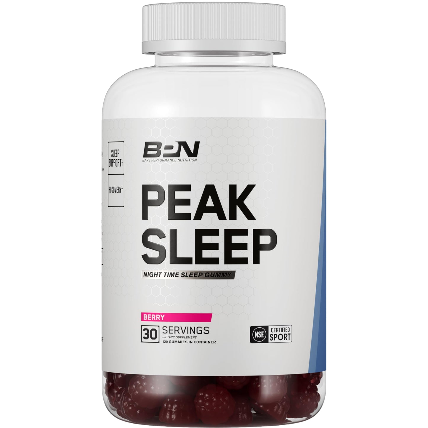 BARE PERFORMANCE NUTRITION BPN Peak Sleep Gummy – Berry Sleep Aid & Recovery Support (30 Servings)