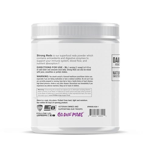 BARE PERFORMANCE NUTRITION Strong Reds Superfood Powder – Digestive Enzymes, Antioxidants, Energy | 30 Servings
