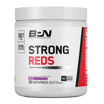 BARE PERFORMANCE NUTRITION Strong Reds Superfood Powder – Digestive Enzymes, Antioxidants, Energy | 30 Servings