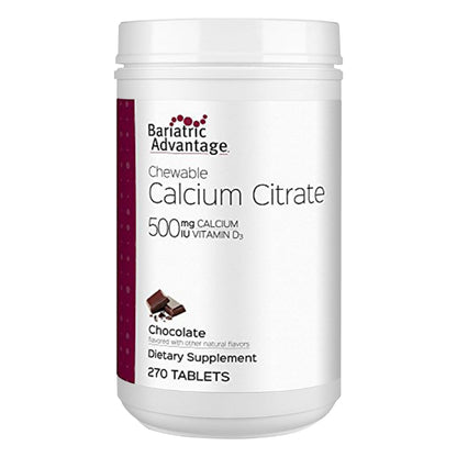 Bariatric Advantage Calcium Citrate Chewable 500 mg - Chocolate - 270 Count