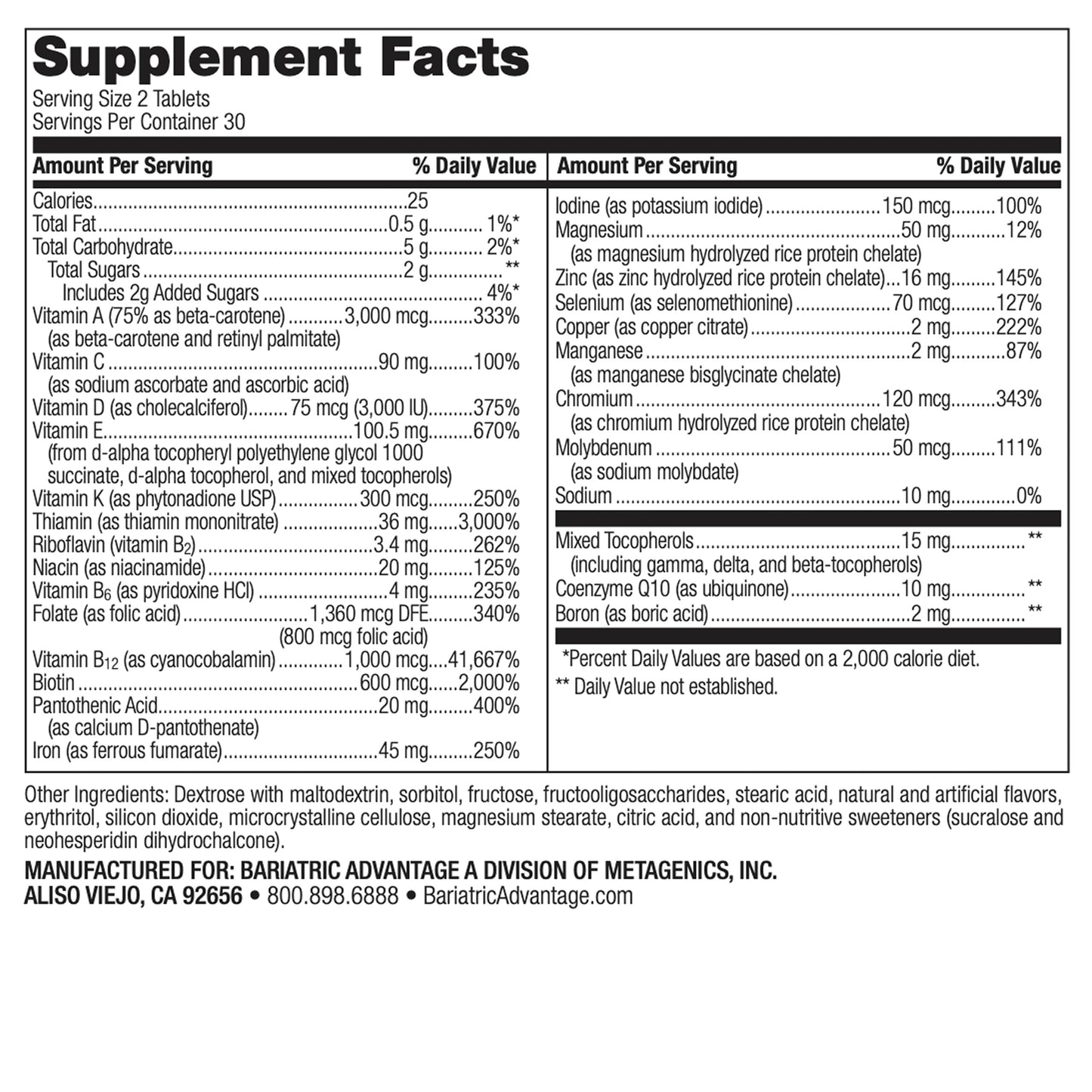 Bariatric Advantage Chewable Advanced Multi EA – High Potency Bariatric Multivitamin, Mixed Fruit, 60 Count