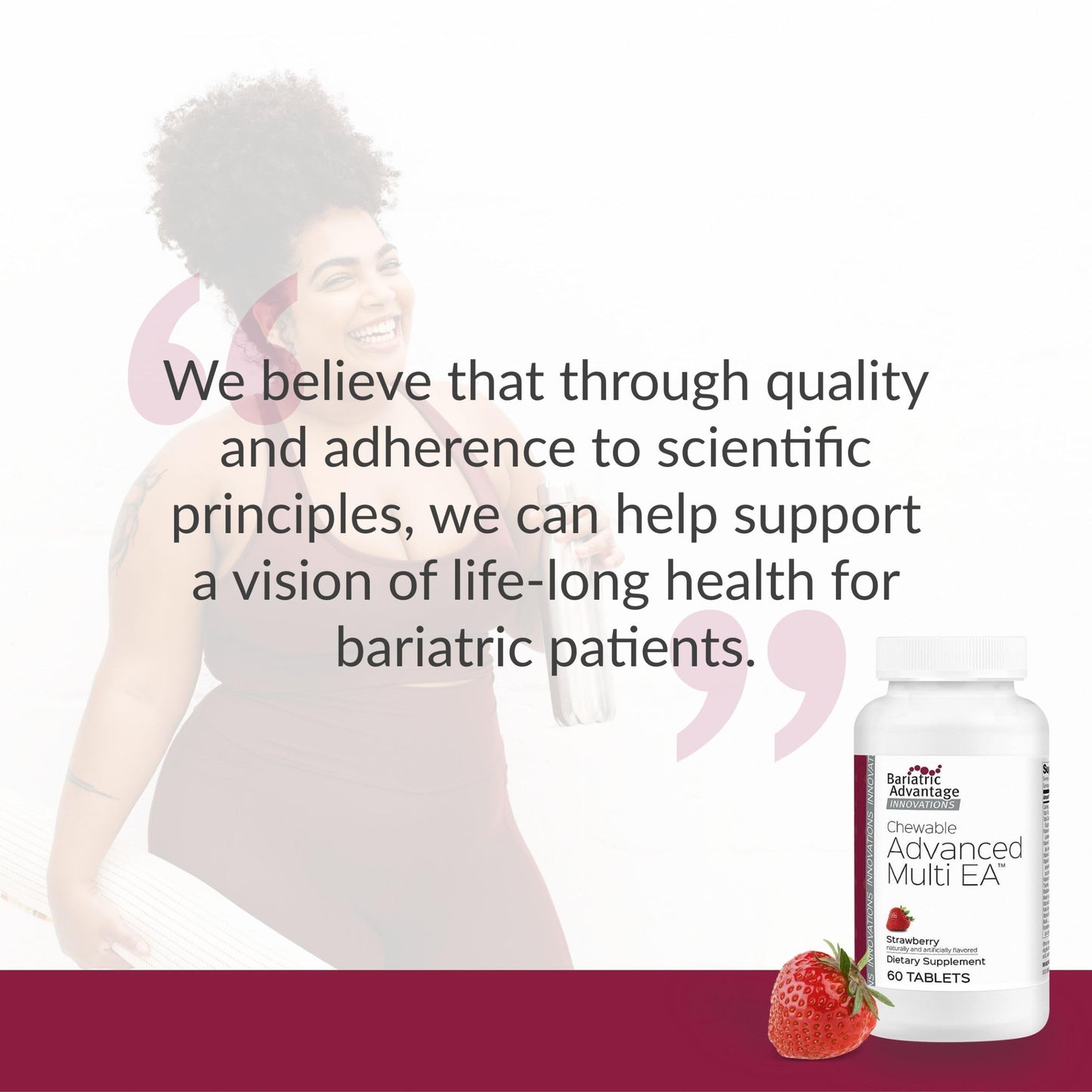 Bariatric Advantage Chewable Advanced Multi EA – High Potency Daily Multivitamin with Iron for Bariatric Surgery Patients – Strawberry Flavor – 60 Count