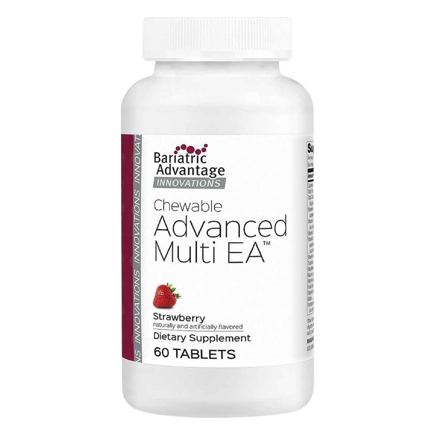 Bariatric Advantage Chewable Advanced Multi EA – High Potency Daily Multivitamin with Iron for Bariatric Surgery Patients – Strawberry Flavor – 60 Count