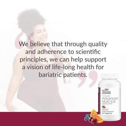 Bariatric Advantage Chewable Advanced Multi EA Without Iron – High Potency Bariatric Multivitamin (Mixed Fruit) 60 Count