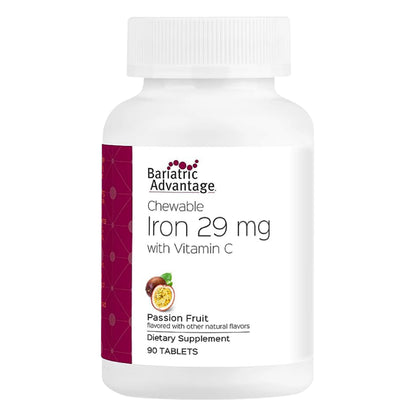 Bariatric Advantage Chewable Iron 29 mg — Post-Surgery Iron with Vitamin C, No Metallic Taste, 90 Count